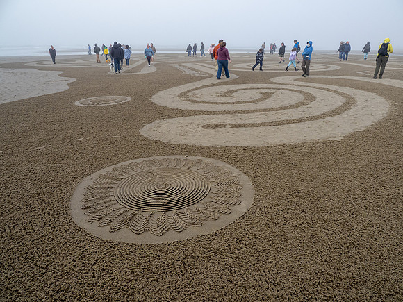 Beach sand designs on Face Rock Beach