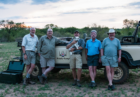 Pat, George, Robin (our guide) with Snackie, me and John
