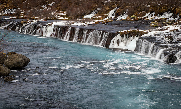 Hranuffossar/Barnafoss waterfalls
