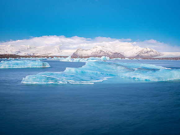 Glacierlagoon around sunset