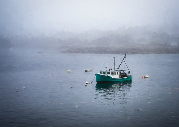 Green Fishing Boat
