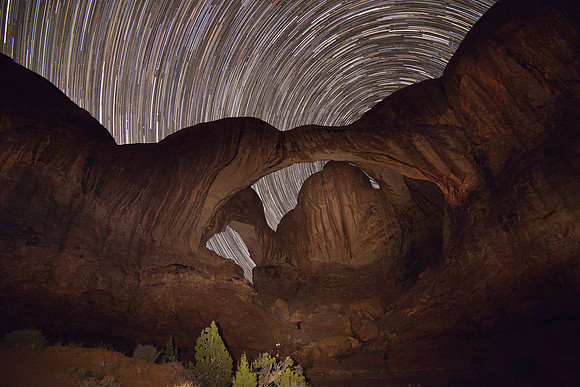 Star Trails, Double Arch